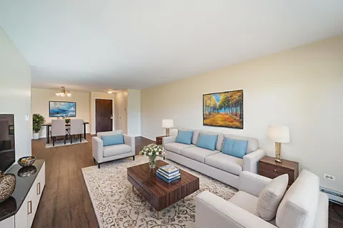 a living room with furniture and a couch