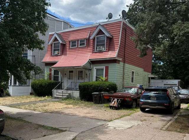 a front view of a house with patio
