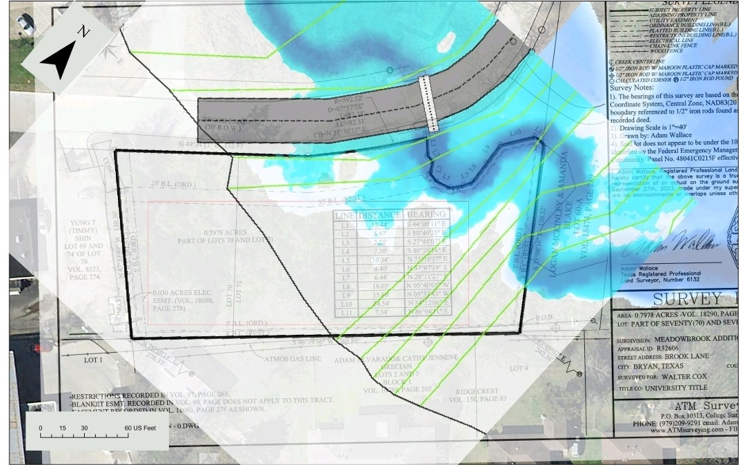 Tbd Brook Lane Bryan, TX 77802 - Photo 10 of 10 New flood Map done by Gessner Engineering. Very little in the flood plain and can be mitigated.