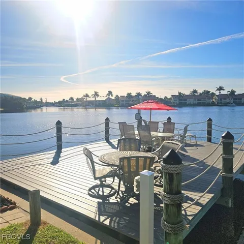 a view of a terrace with seating area