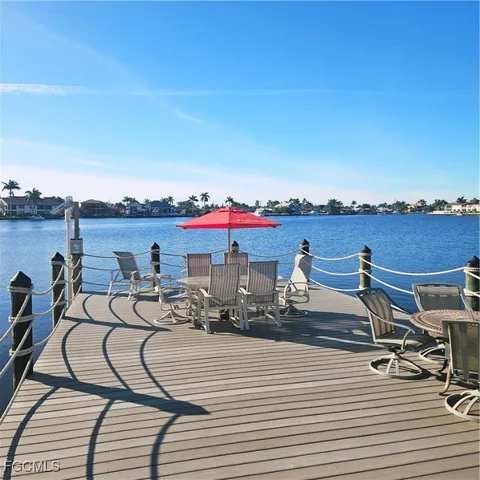 a view of a terrace with seating area