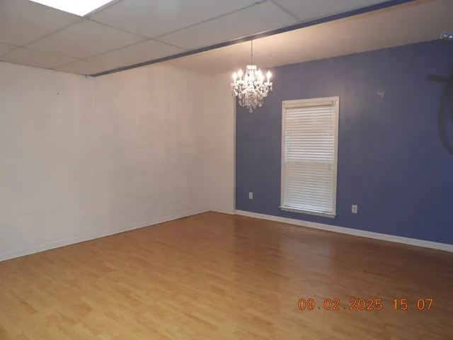 a view of a trees with a yard