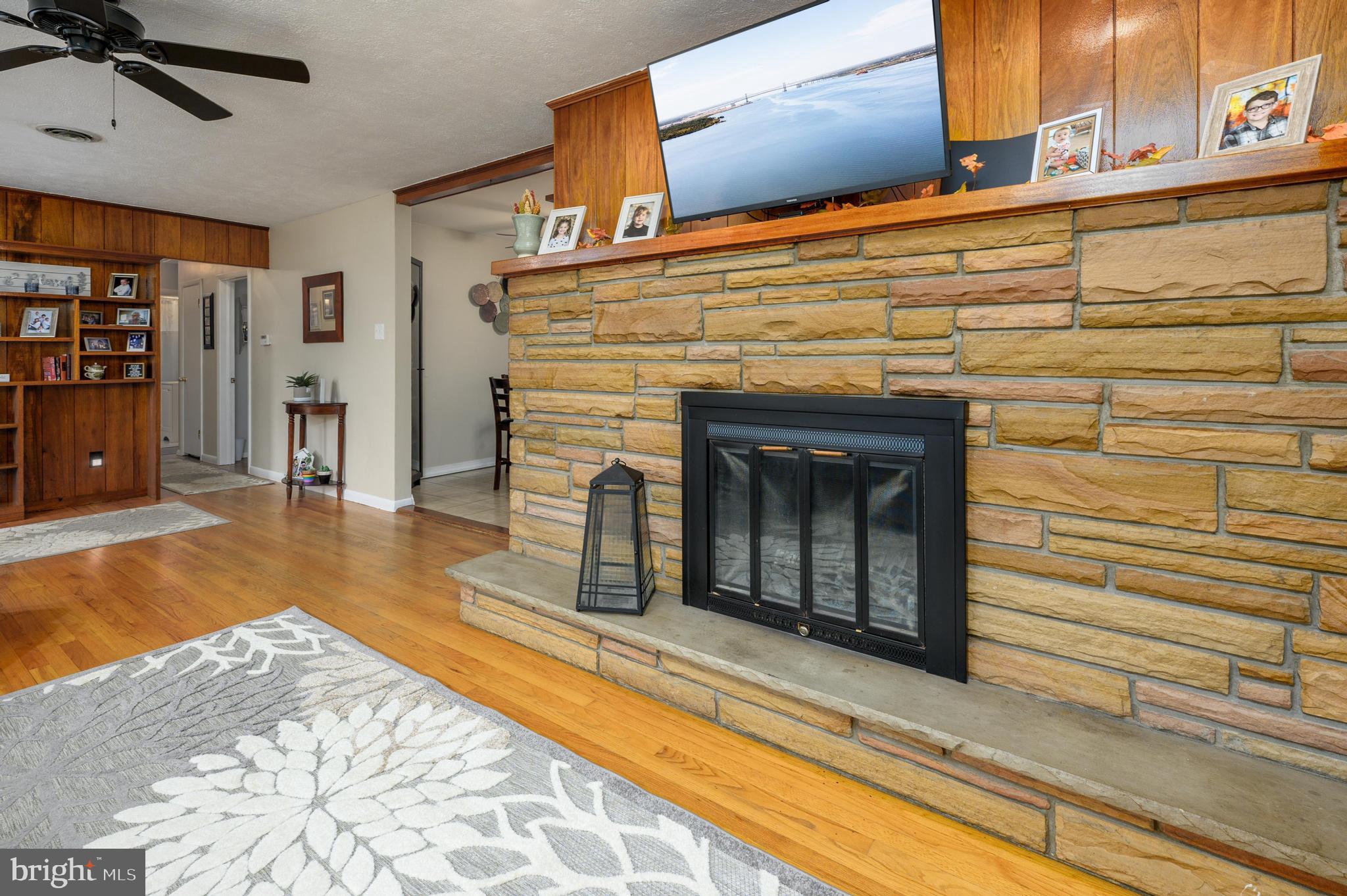 300 Grant Street Riverside, NJ 08075 - Photo 4 of 35 Stone Wood Burning Fireplace with Mantel & Hearth
