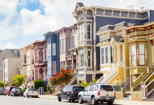 a car parked in front of a building