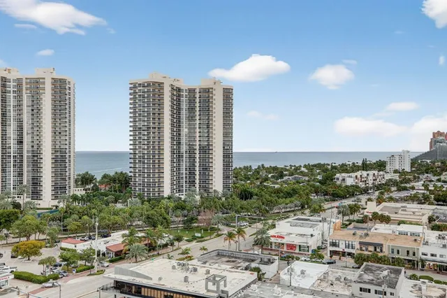 a view of a city with tall buildings