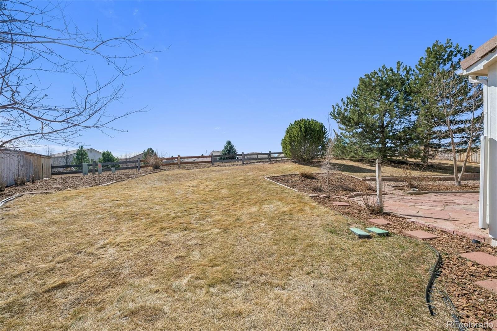 10098 MacKay Drive Highlands Ranch, CO 80130 - Photo 26 of 42 a backyard of a house with lots of green space