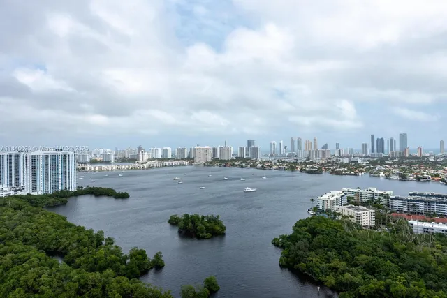 a city view with a lake view