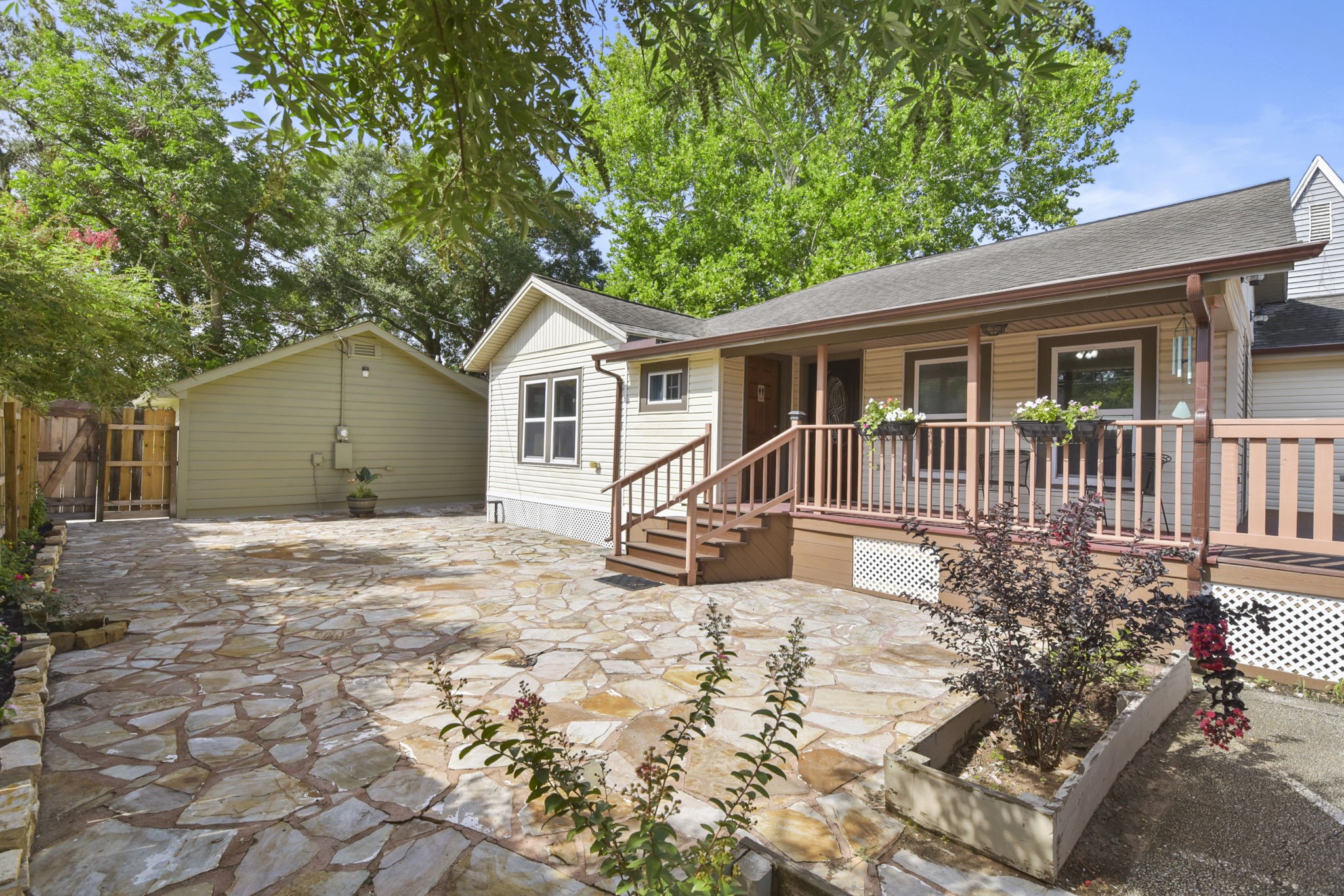 a house with trees in the background