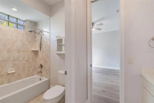 a living room with a large window