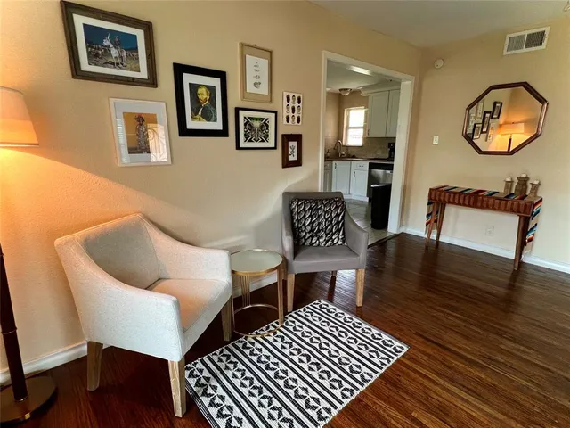 a living room with furniture