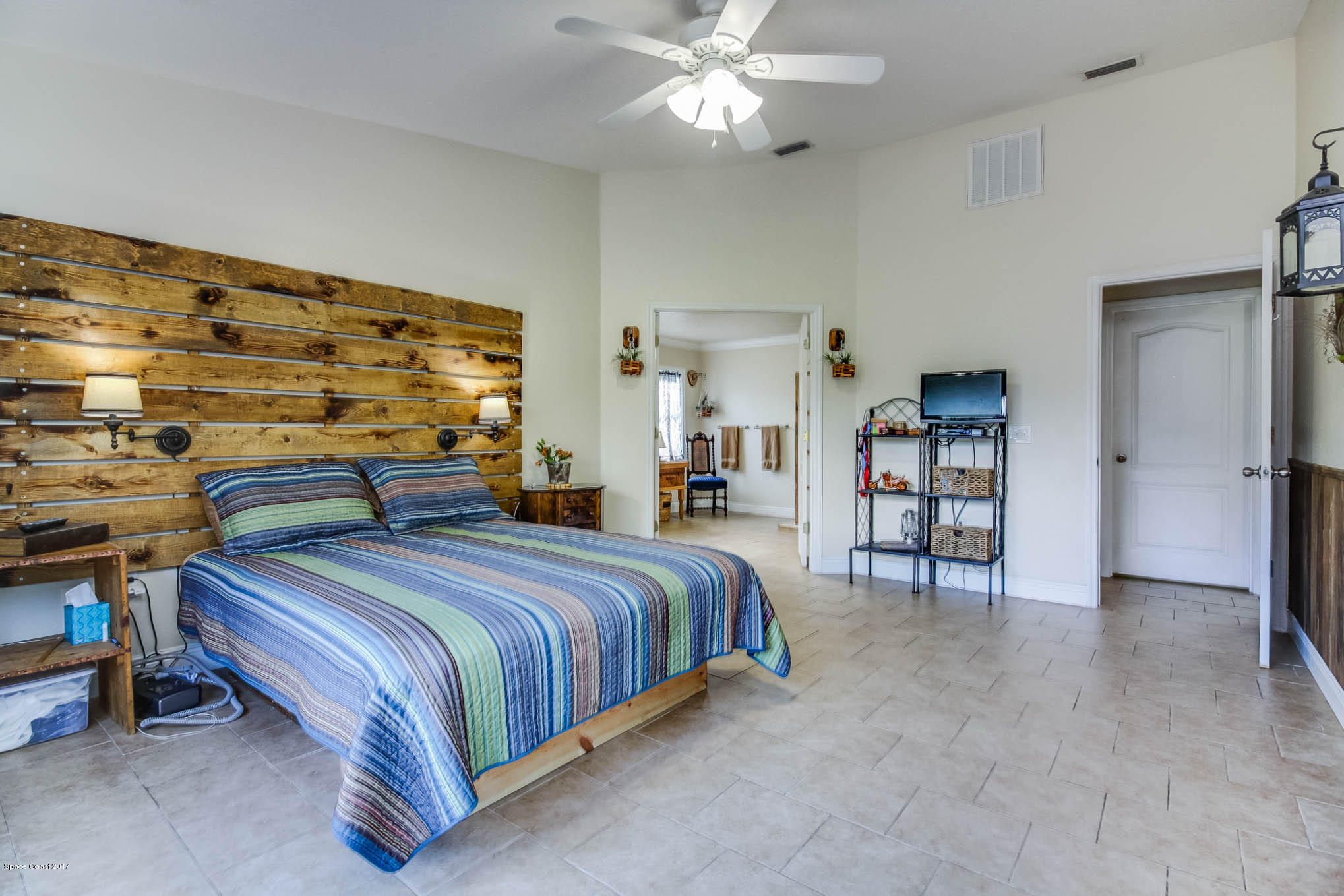 1044 Gray Road Cocoa, FL 32926 - Photo 17 of 45 Master w/ Custom Wall Headboard