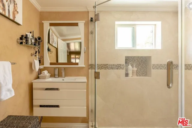 a bathroom with a shower
