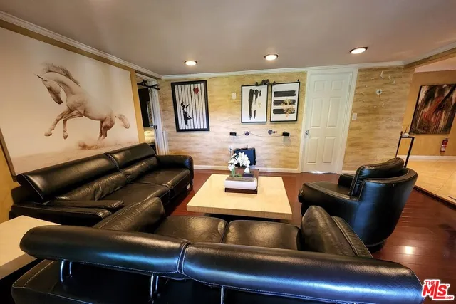 a living room with furniture