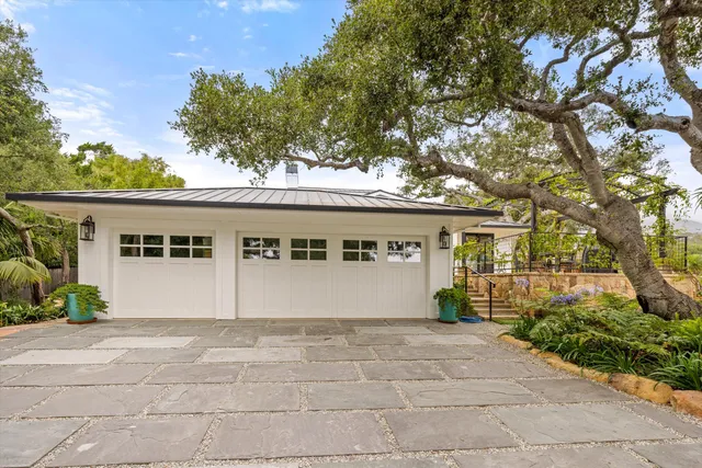 front view of a house with a garage