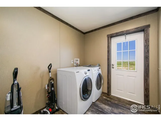 a view of a terrace with an ocean