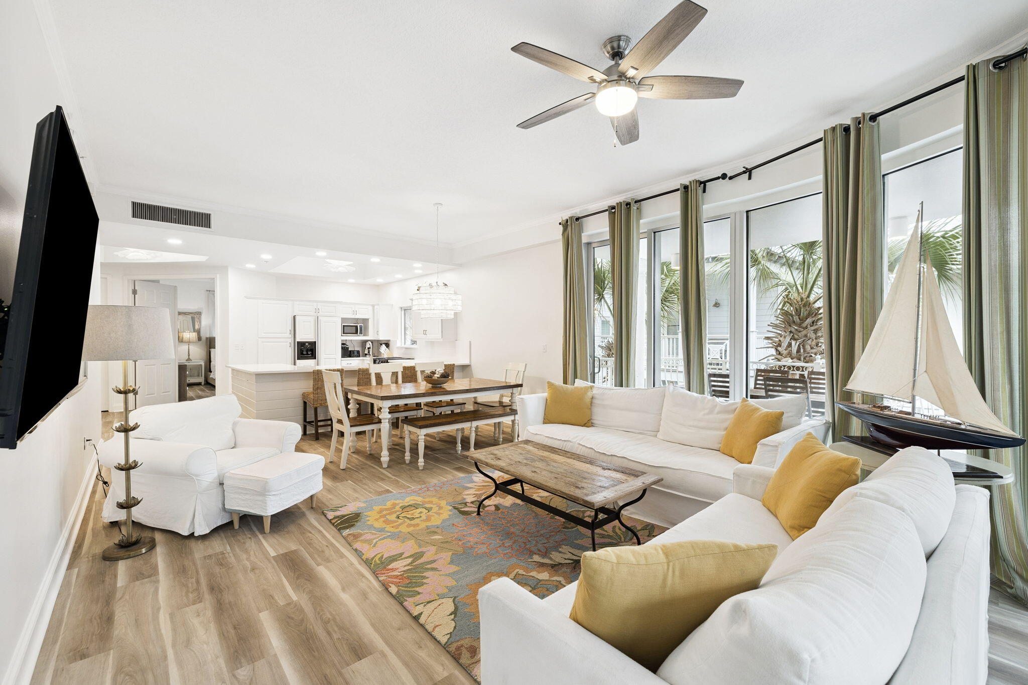 9961 East County Highway 30A, Unit 201 Inlet Beach, FL 32461 - Photo 11 of 35 a living room with furniture and a large window