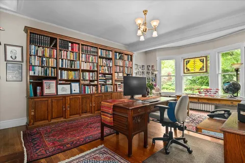 a living room with furniture