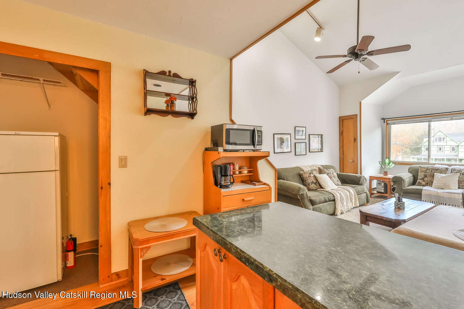 7675 Main Street, Unit B14 Hunter, NY 12442 - Photo 11 of 18 a living room with furniture and a flat screen tv