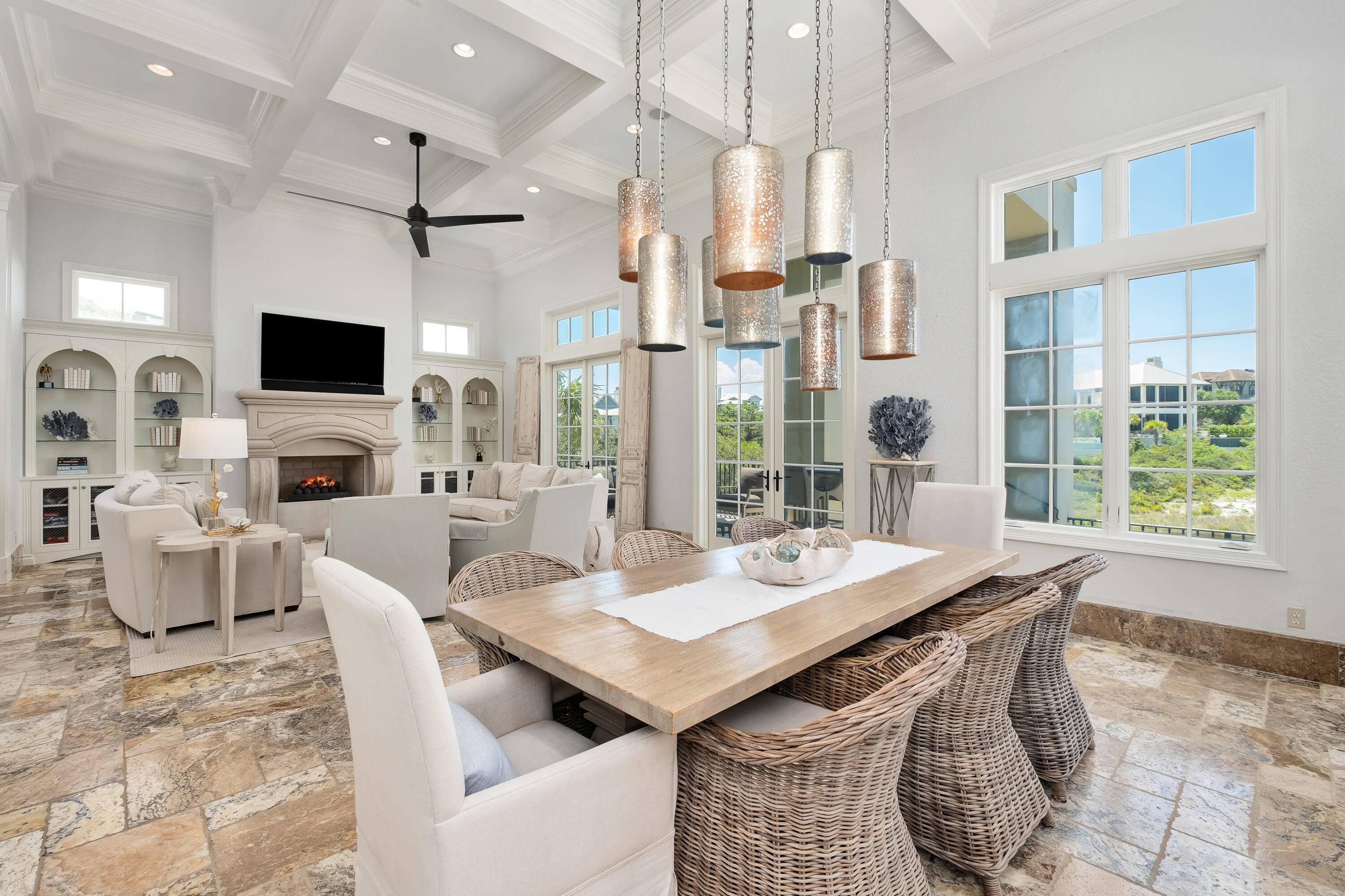 231 West Bermuda Drive Santa Rosa Beach, FL 32459 - Photo 11 of 47 a living room with fireplace furniture and a flat screen tv