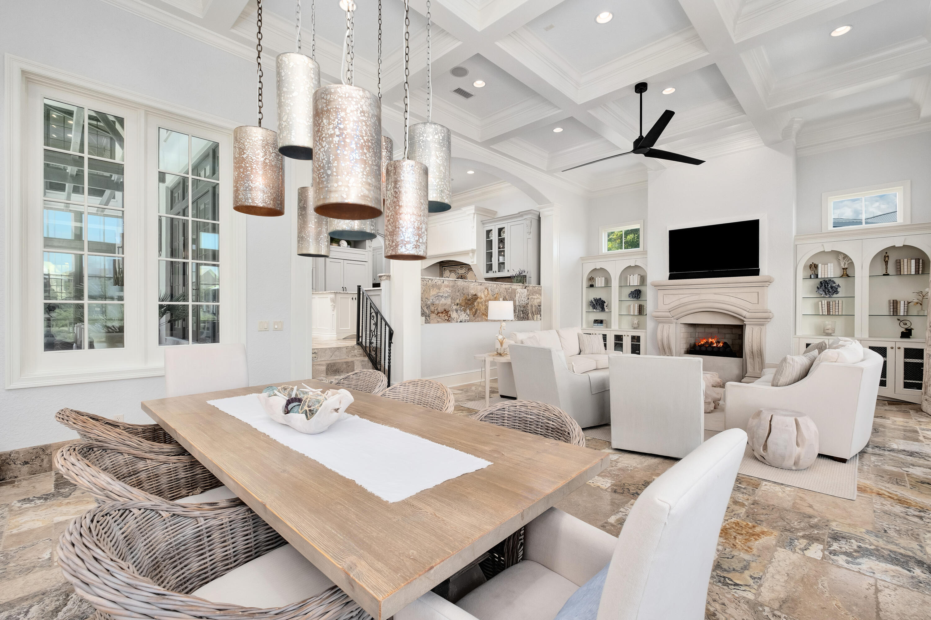 231 West Bermuda Drive Santa Rosa Beach, FL 32459 - Photo 14 of 47 a living room with furniture a fireplace and a flat screen tv