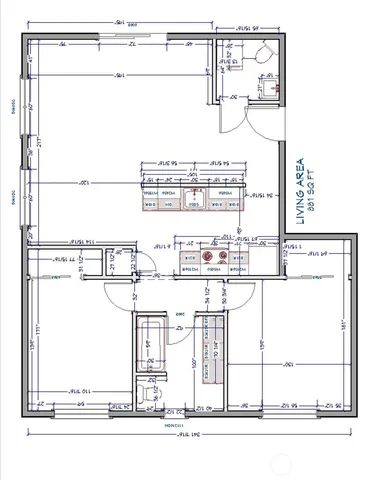 a kitchen with a sink cabinets and a wooden floor