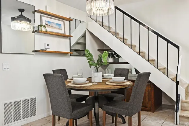 a view of balcony and dining room