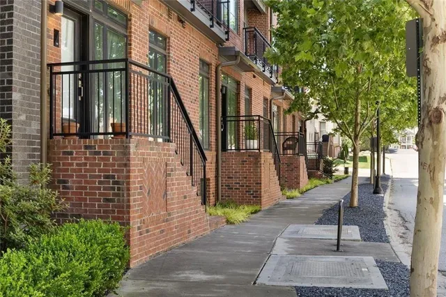a view of a pathway of a building