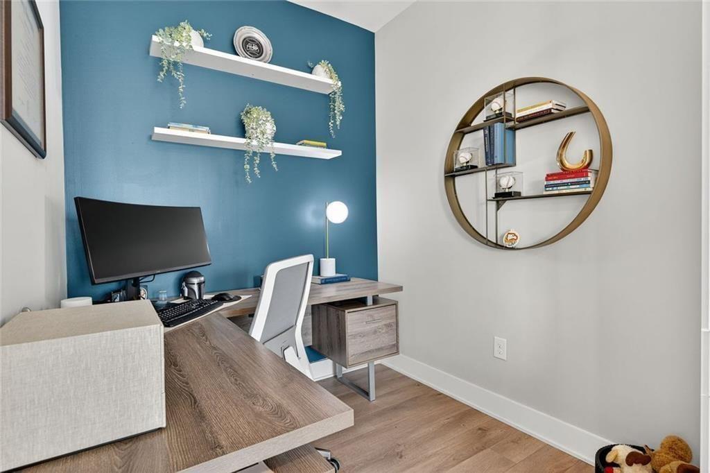 22 Airline Street Southeast, Unit PH403 Atlanta, GA 30312 - Photo 11 of 61 a view of workspace with mirror on desk and chair