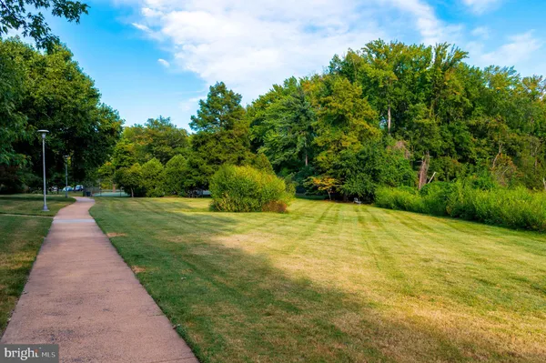 a view of a yard with a fountain