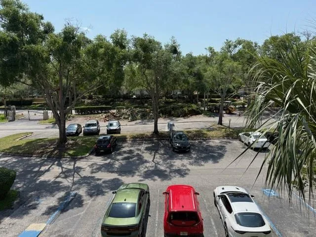 a view of a table and chairs in the patio
