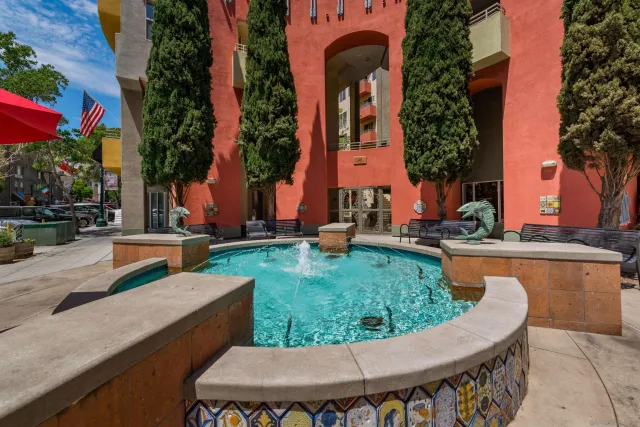 front view of a house with a swimming pool