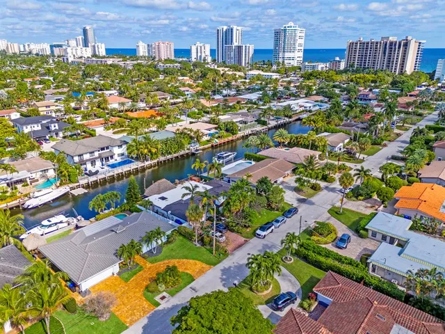 a view of a city and lot of flowers