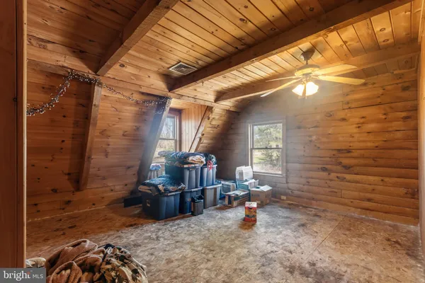 a view of a wooden roof deck