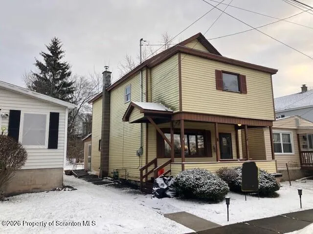 a front view of a house
