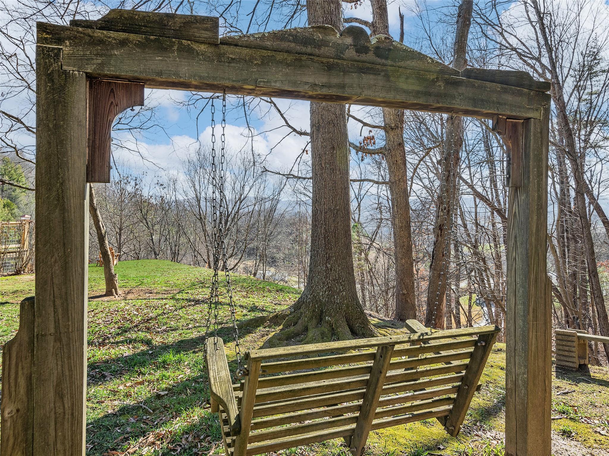 2843 Hyder Mountain Road Clyde, NC 28721 - Photo 23 of 30 a view of a yard from a living room