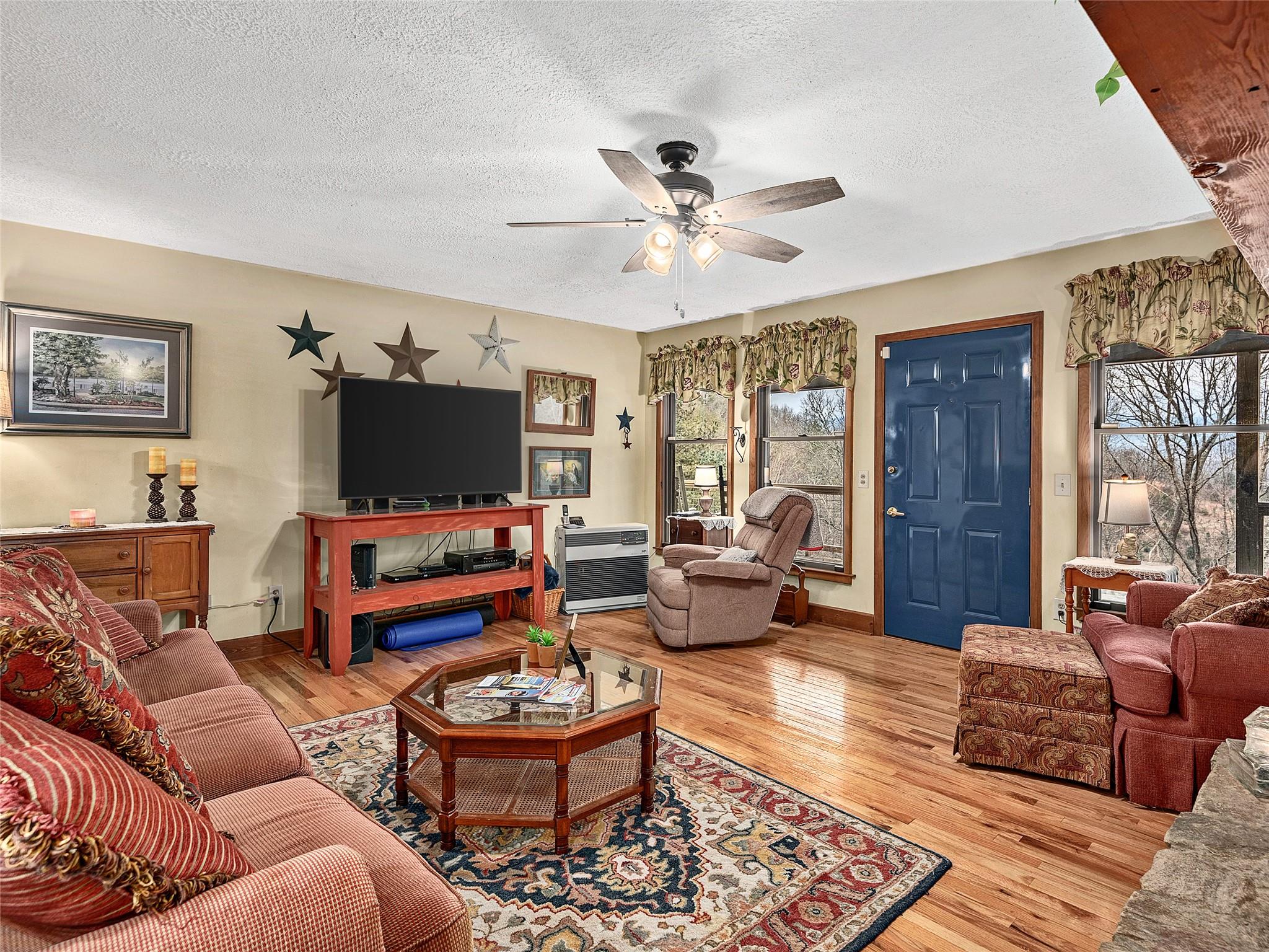 2843 Hyder Mountain Road Clyde, NC 28721 - Photo 4 of 30 a living room with furniture and a flat screen tv