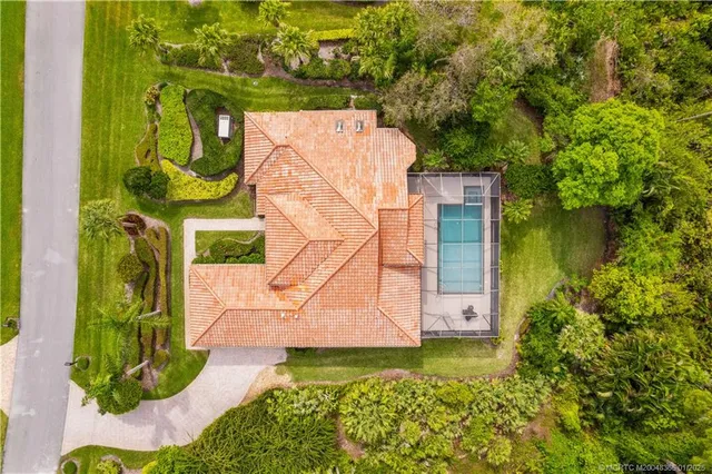 an aerial view of a house
