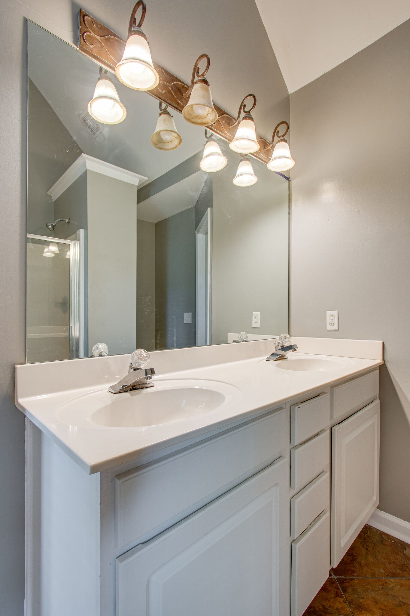 1615 Pacer Court Spring Hill, TN 37174 - Photo 20 of 30 a bathroom with a sink a light fixture and a mirror