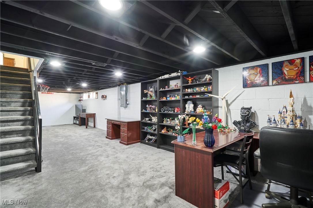 3100 West Ridgewood Drive Cleveland, OH 44134 - Photo 17 of 29 Rec room finished with carpet an painted ceiling with canned lighting