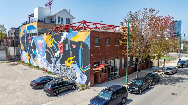 a car parked in front of a building