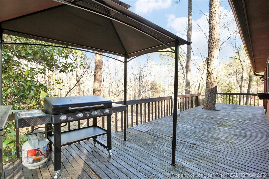 417 Farm Life School Road Carthage, NC 28327 - Photo 25 of 33 a view of roof deck with wooden floor and outdoor seating