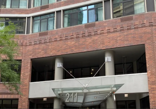 a view of building with outdoor space