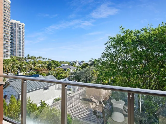a view of a balcony with an outdoor space