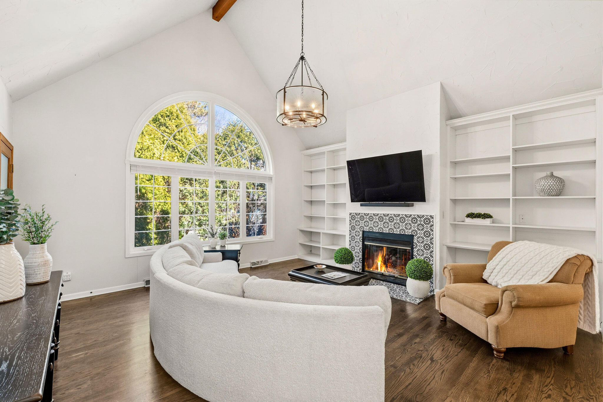 738 Elm Grove Road Elm Grove, WI 53122 - Photo 2 of 14 Living Room with Vaulted Ceiling