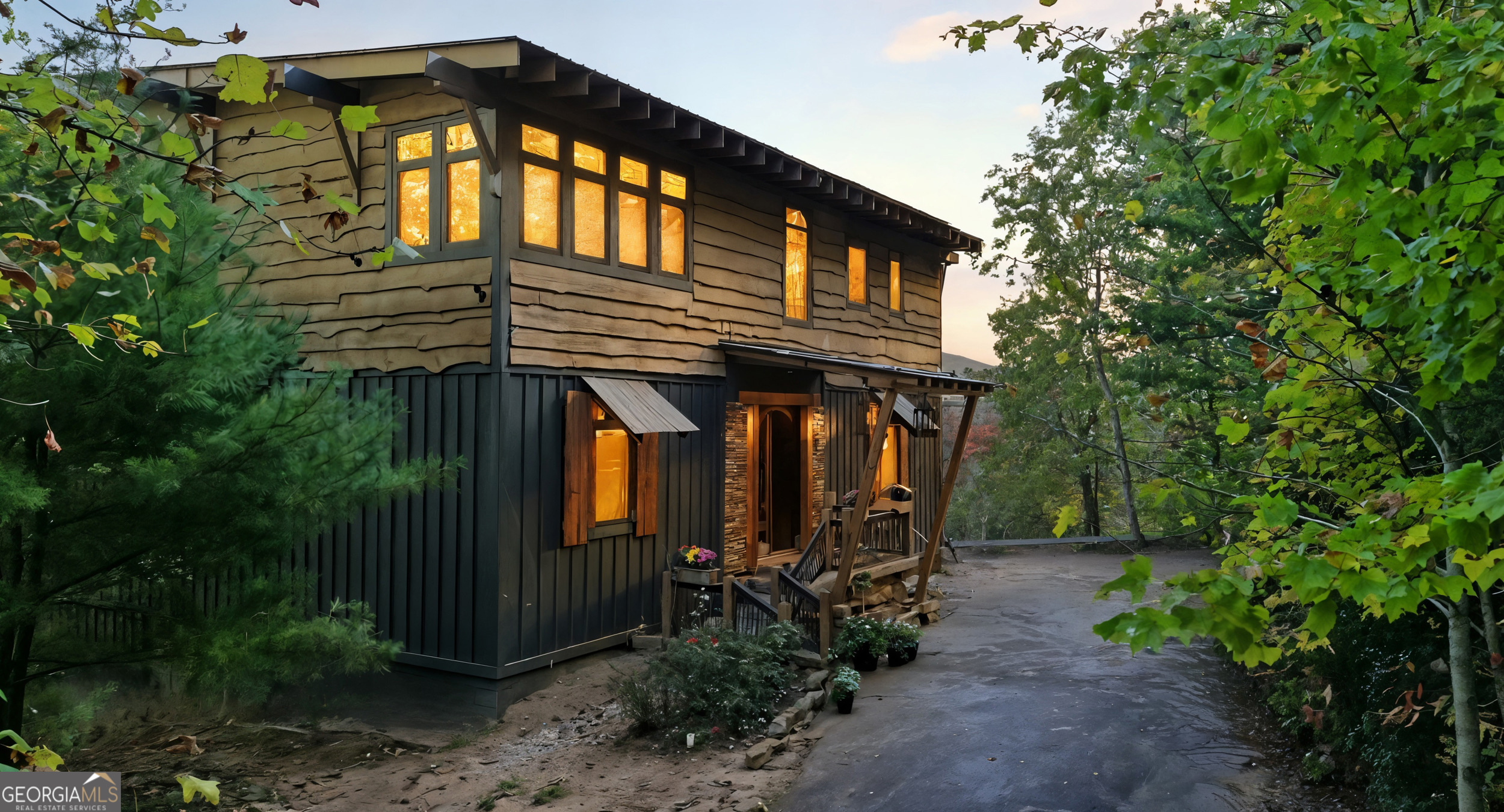 a front view of a house