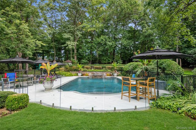 an outdoor space with swimming pool