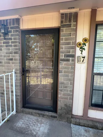 a view of front door of house
