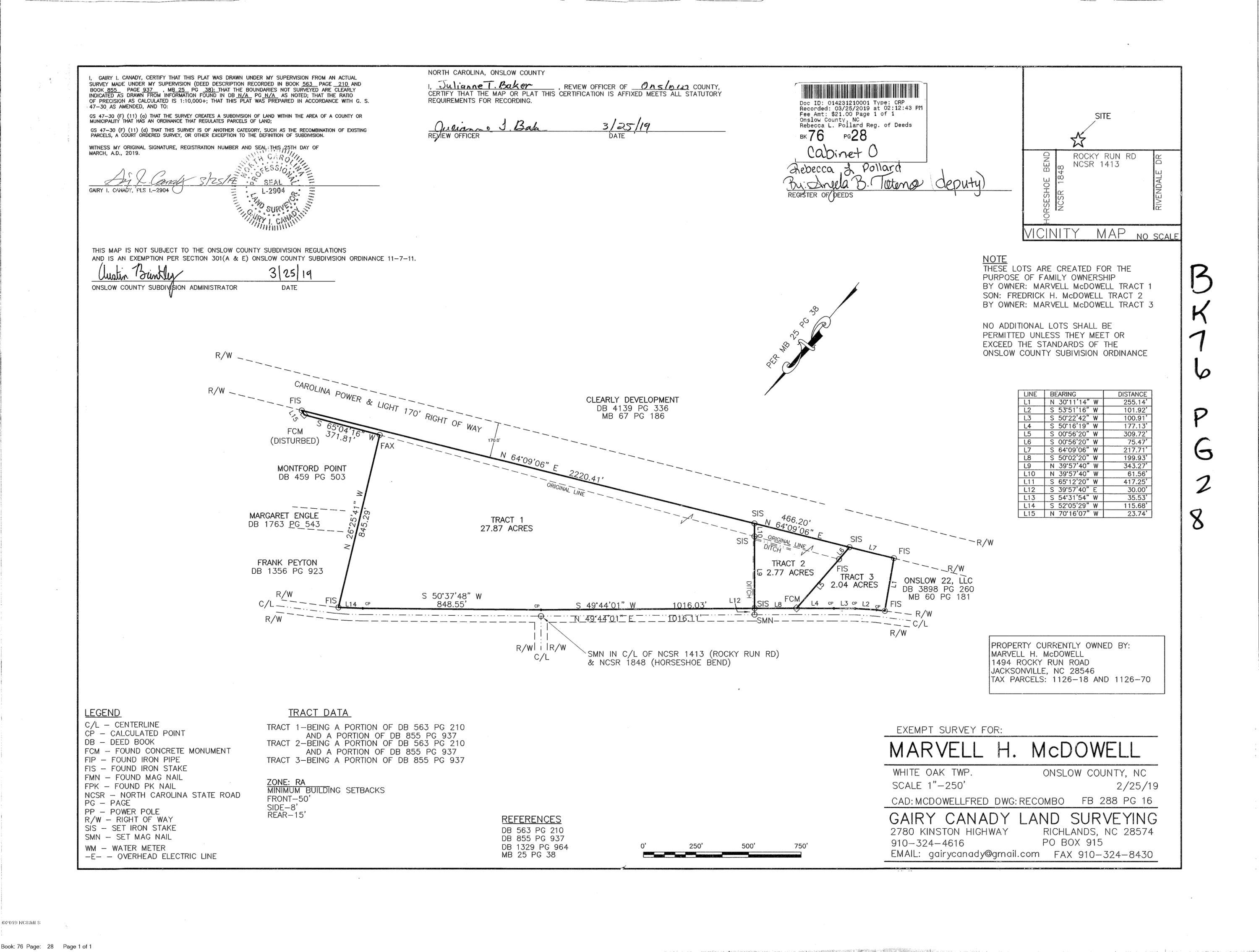 1 Rocky Run Road Jacksonville, NC 28546 - Photo 23 of 23 Survey - Tract 1