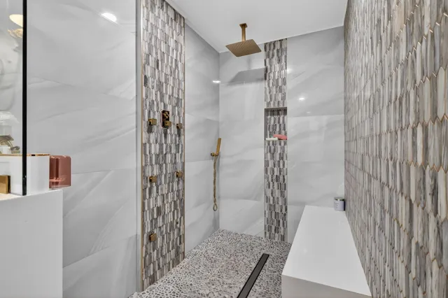a bathroom with a shower