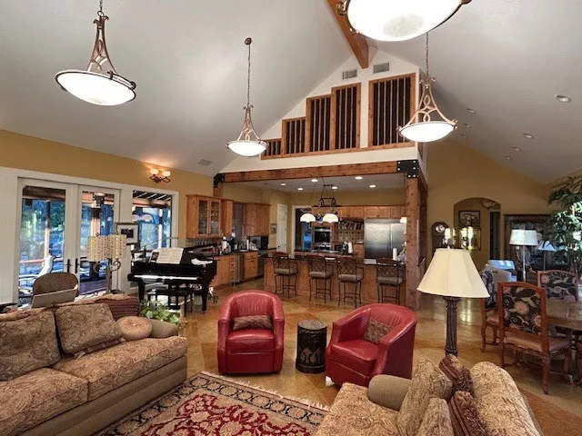 a view of outdoor space with seating area